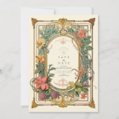 Vintage Blumenhochzeit Save The Date (Vorderseite)