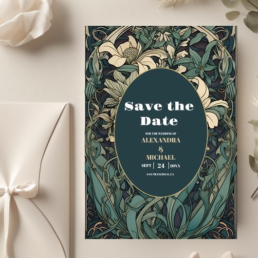 Vintage Blumenhochzeit Save The Date