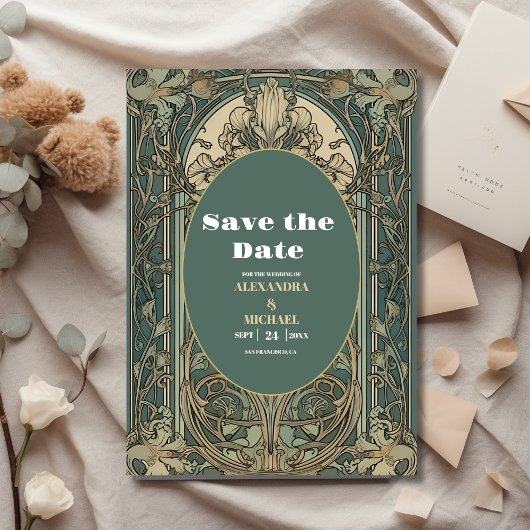 Vintage Blumenhochzeit Save The Date