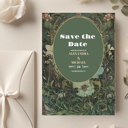 Vintage Blumenhochzeit Save The Date