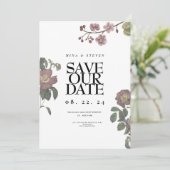 Vintage Blumenhochzeit Save The Date (Stehend Vorderseite)