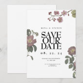 Vintage Blumenhochzeit Save The Date (Vorne/Hinten)