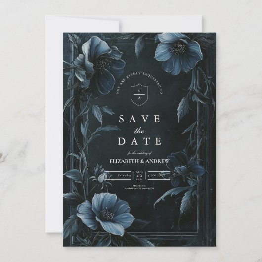 Vintage Blumenhochzeit Save The Date (Vorderseite)