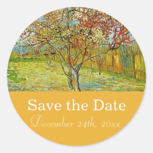 Vintage Blumenhochzeit Save the Date Runder Aufkleber (Vorderseite)