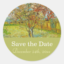 Vintage Blumenhochzeit Save the Date Runder Aufkleber