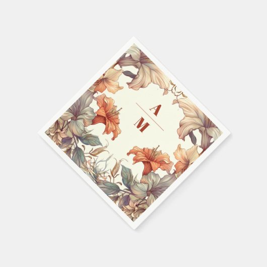 Vintage Blumenhochzeit Serviette (Ecke)