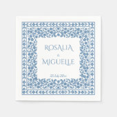 Vintage Blumenhochzeit Serviette (Vorderseite)