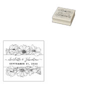 Vintage Blumenhochzeit Sichern Sie das Date-Elegan Gummistempel (Stempel)