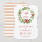 Vintage Blumenhochzeit Sukkulent | Save The Date (Vorne/Hinten)