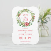 Vintage Blumenhochzeit Sukkulent | Save The Date (Stehend Vorderseite)