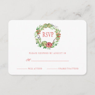 Vintage Blumenhochzeit Sukkulent   UAWG RSVP Karte