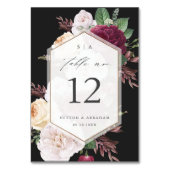 Vintage Blumenhochzeit Tischnummer (Rückseite)