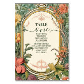 Vintage Blumenhochzeit Tischnummer (Vorderseite)