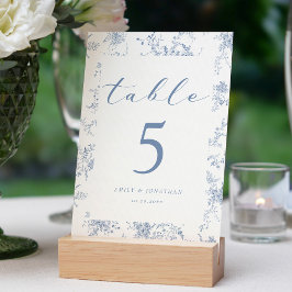 Vintage Blumenhochzeit Tischnummer