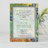 Vintage Blumenhochzeit, Van Gogh, Ire Einladung (Stehend Vorderseite)