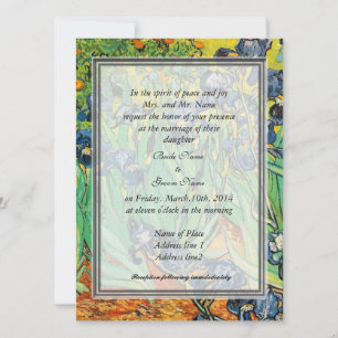 Vintage-Blumenhochzeit, Van Gogh,Schwertlilien Einladung