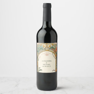 Vintage Blumenhochzeit Weinetikett