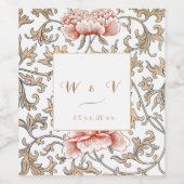 Vintage Blumenhochzeit Weinetikett (Einzelnes Label)