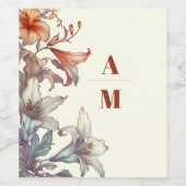 Vintage Blumenhochzeit Weinetikett (Einzelnes Label)