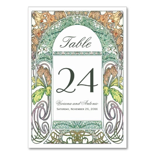 Vintage Blumenhochzeiten Tischnummern IV (V.3) (Vorderseite)