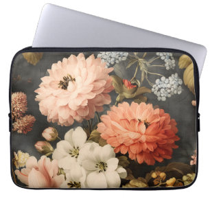 Vintage-Blumenillustration mit gemischten Blüten Laptopschutzhülle