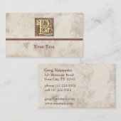 Vintage Blumeninitiale P Visitenkarte (Vorne/Hinten)