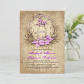 Vintage Blumenjar rustikale Hochzeitseinladung Einladung (Stehend Vorderseite)