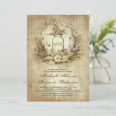 Vintage Blumenjar rustikale Verlobungsfeier Einladung (Stehend Vorderseite)