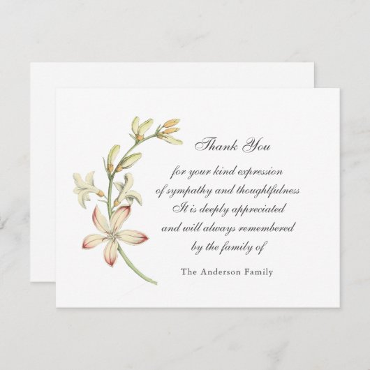 Vintage Blumenkarte Dankeskarte (Vorne/Hinten)