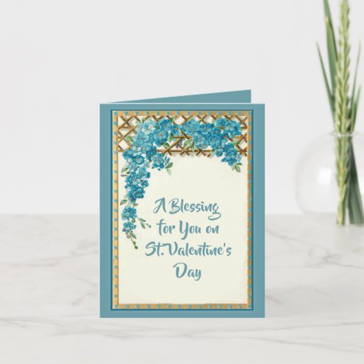 Vintage Blumenkarte des valentines Tages Feiertagskarte (Vorderseite)