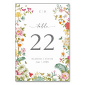 Vintage Blumenkarte Tischnummer (Rückseite)