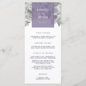 Vintage Blumenkarte | Violett Menükarte (Vorderseite)