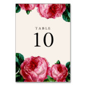Vintage Blumenkarten für Hochzeiten der Tischnumme Tischnummer (Rückseite)