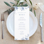 Vintage Blumenkarten mit Hochzeitsmenüs Menükarte<br><div class="desc">Dusty Blue,  Vintag Blue,  Elegant 12x18" Karten Hochzeitsmenü Flachmenü Elegante Kalligraphie essen und trinken Hochzeitsmenüs | Rustikale Hochzeitsmenüs,  rustikale Hochzeitsmenüs,  rustikales Hochzeitsmenü,  Blumenmenü,  Menü für Hochzeitstische</div>
