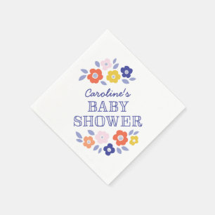 Vintage-Blumenkaskade-Baby-Shower Serviette