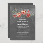 Vintage Blumenkhalkboard-Hochzeit Einladung (Vorne/Hinten)
