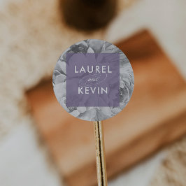 Vintage Blumenkleber | Violett Runder Aufkleber