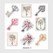 Vintage Blumenkohlensammlung Aufkleber (Blatt)