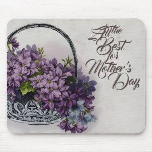 Vintage-Blumenkorb – Muttertagsblüte Mousepad