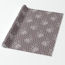 Vintage-Blumenkorb-Wrap-Papier in Mocha-Taupe