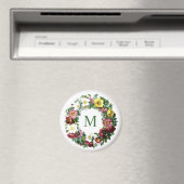 Vintage-Blumenkranz-Monogramm Magnet (In Situ (Geschirrspüler))