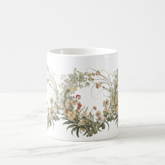 Vintage-Blumenkranz-Tassen – Elegante Botanik Kaffeetasse