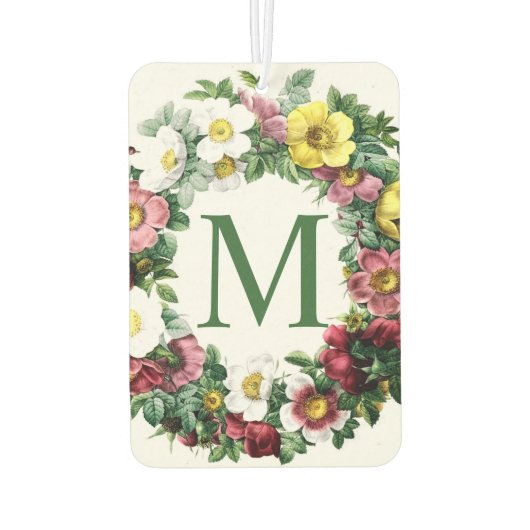 Vintage Blumenkreislaufmonogramm Autolufterfrischer (Rückseite)