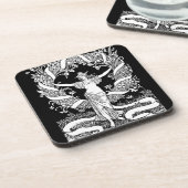 Vintage Blumenkronendecke Getränkeuntersetzer (Linke Seite)