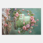 Vintage Blumenkuchendekoupage Geschenkpapier Set (Vorderseite)