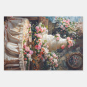 Vintage Blumenkuchendekoupage Geschenkpapier Set (Vorderseite)