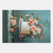 Vintage Blumenkuchendekoupage Geschenkpapier Set (Vorderseite 2)