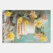 Vintage Blumenkuchendekoupage Geschenkpapier Set (Vorderseite)