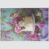 Vintage Blumenkuchendekoupage Seidenpapier (Vorderseite)