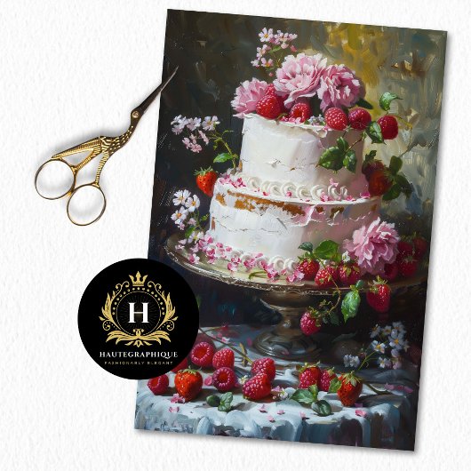 Vintage Blumenkuchendekoupage Seidenpapier